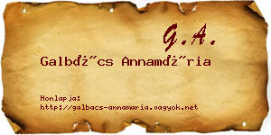 Galbács Annamária névjegykártya